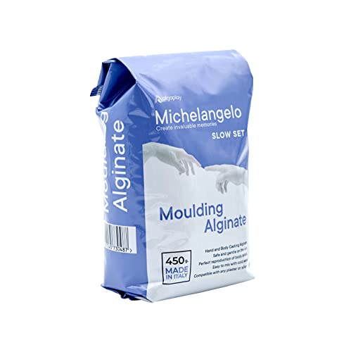 Michelangelo Moulding Alginate Slow Setting. Alginato Cromatico Per Impronte Di Alta Precisione, Perfetto Per Realizzare Calchi Delle Mani O Del Corpo