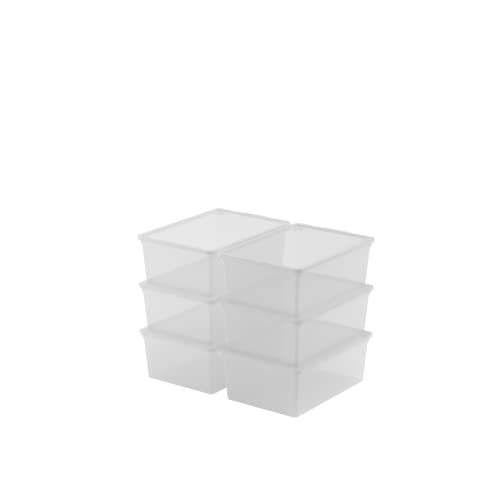 Keter Set Di 6 Contenitori In Plastica Con Coperchio C Box S, Trasparenti, Ideali Per Vestiti, Scarpe E Come Portaoggetti, Adatti Per Armadi E Garage,