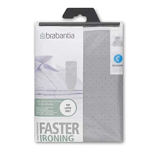 Brabantia Faster Ironing Fodera, Riflettente Il Calore, Con Spugna Da 2 Mm, 124X45 Cm, Metallizzato