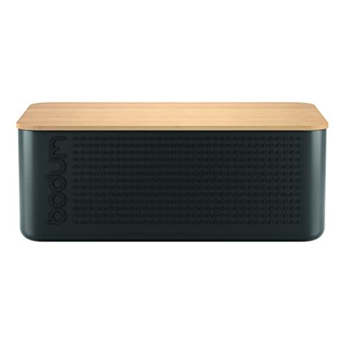 Bodum: Bistro Bread Box/Bin With Bamboo Lid In Nero