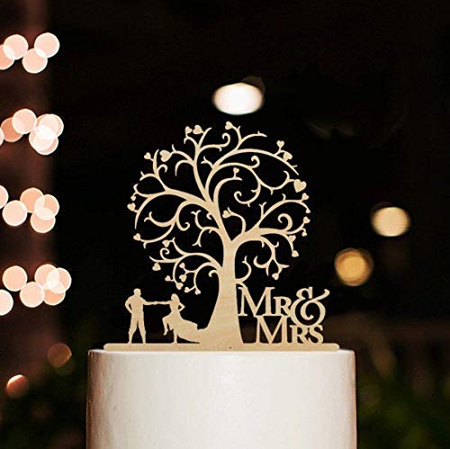 Cake Topper In Legno, Personalizzato Mr E Mrs A Forma Di Cuore Cake Topper Fidanzamento Anniversario Compleanno O Festa Nuziale Decorazione Torta In L