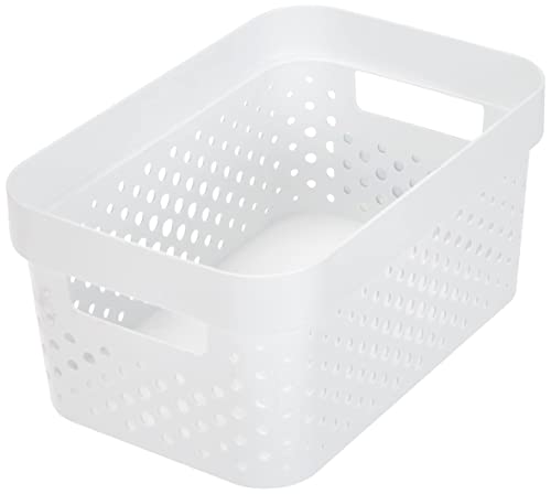 Curver Juliet Infinity Cesta Perforada De Plástico Reciclado, 4,5 Litros, Blanco