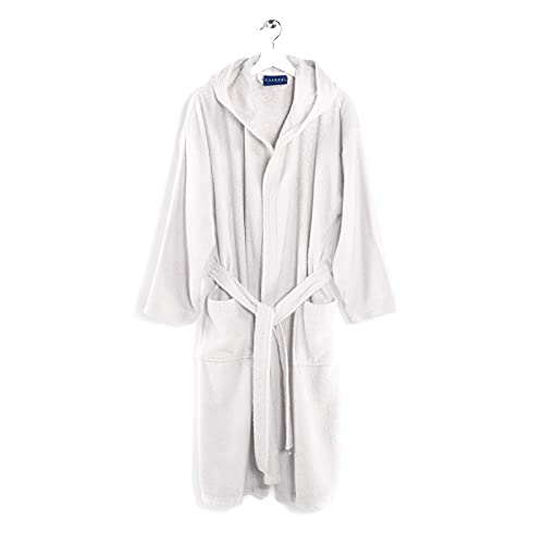 Caleffi - Accappatoio Minorca Unisex | Morbido Cotone 100% | Resistente Ai Lavaggi | Coloranti Atossici, Bianco, Taglia S, Materiale Cotone