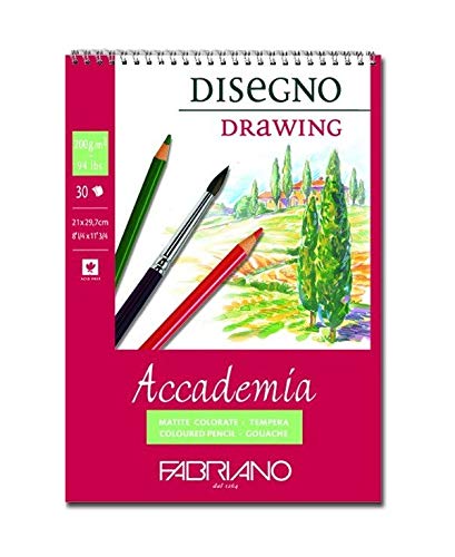 Fabriano Blocco Accademia Disegno Spirale 21X29,7 Cm 200 Gr 30 Fogli Grana Naturale - Blocco Spirale Lato Superiore