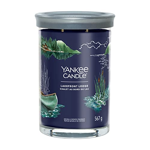 Yankee Candle Signature Candela Profumata, Rifugio Sul Lago In Tumbler Grande, Candele Di Miscela Di Cera Di Soia Lunga Durata, Regalo Per Le Donne