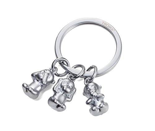 Troika Three Monkeys – Kr17-18/Ma – Portachiavi – Metallo Pressofuso– Opaco – Cromato – Argento – Troika-Originale