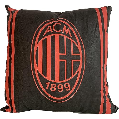 Cuscino Arredo Milan 40X40 Cm Rosso E Nero Con Logo 1899 Prodotto Ufficiale