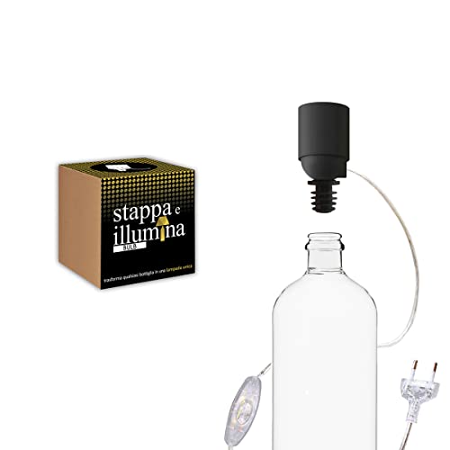 Stappa E Illumina Bulb Standard | Non Necessita Paralume | Portalampada Bottiglia E27 Trasforma Bottiglie In Lampade In 30 Secondi, Bottiglie Con Foro