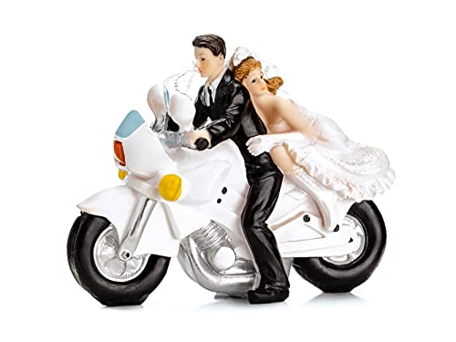 Partydeco Decorazione Sposi In Moto, Acrilico, Bianco E Nero