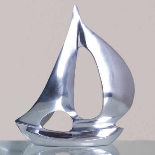 Oggetto Di Metallo Di Alluminio Ship Scultura Barca
