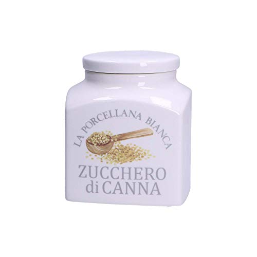La Porcellana Bianca - Barattolo Porcellana Deco Zucchero Di Canna In Gift Box - Conserva, Barattoli E Contenitori - Barattoli Cucina - Porcellana - 1