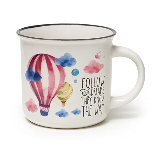 Legami - Cup Puccino, Tazza In Porcellana New Bone China, Tema Air Ballon, Take A Break Collection, Capacità 350 Ml, Lavabile In Lavastoviglie, Utiliz