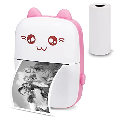 Wangcl Stampante Termica Per Etichette Con Ricarica Usb Stampante Fotografica Wireless Bluetooth Portatile Compatibile Con Android O Ios Con 1 Rotolo