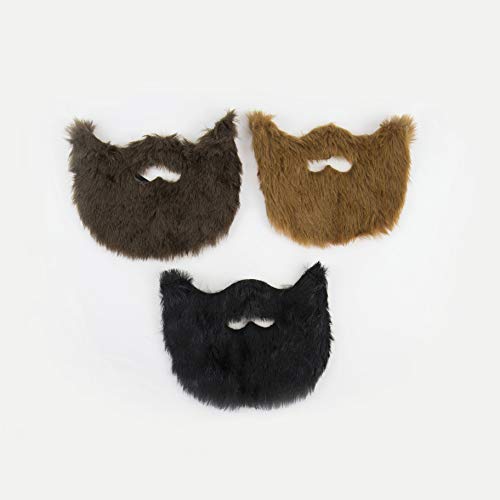 Gift Republic Gr450025 Emergency Beards — Dress Up Fake Beards, Confezione Da 3, 18 X 12 X 4,5 Cm, Multicolore