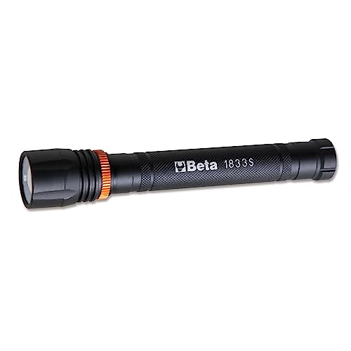 Beta 1833 S Torcia Professionale Ricaricabile, Torcia Led Ad Alta Luminosità A Lunga Distanza In Robusto Alluminio Anodizzato, Fino A 500 Lumen, Tag