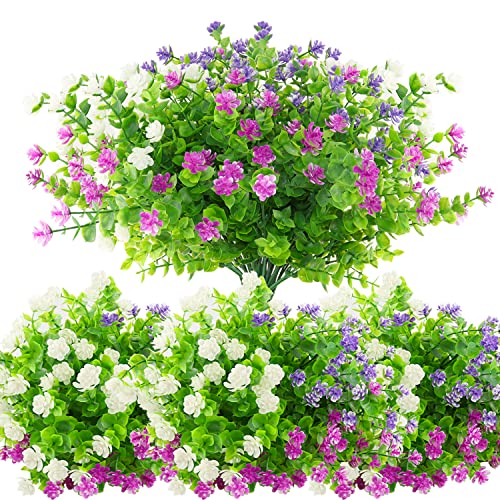 Banti Fiori Finti Artificiali In Plastica Piante Finte Da Esterno Artificiale Arbusti Piante Resistenti Ai Raggi Bouquet Fiori Finti Per Decorazioni P