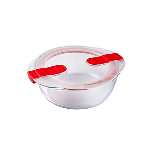 Pyrex Cook & Heat Contenitore Tondo Per Alimenti In Vetro Borosilicato Con Coperchio Sfiatavapore Per Il Microonde – Cuocere In Forno, Conservare & Ri