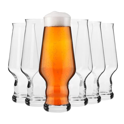 Krosno Bicchieri Birra Artigianale Vetro | Set Di 6 | 400 Ml | Collezione Splendor | Perfetto Per Casa, Ristoranti E Feste | Adatto Alla Lavastoviglie