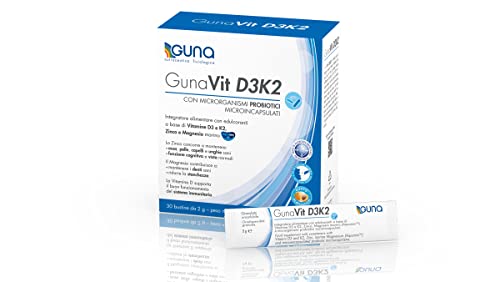 Guna Vit D3K2 Integratore Alimentare Ossa E Denti Sani, 30 Bustine