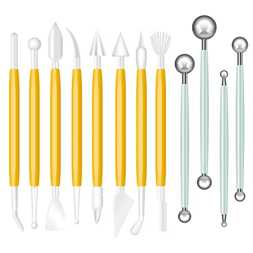 Bonhhc Cake Modelling Decorating Tool Sugarcraft Scultura Tools Kit/Adatto Per La Decorazione Di Torte E La Scultura Di Argilla/12 Pezzi/Blu