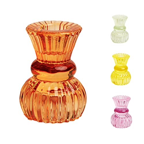 Talking Tables Small Orange Glass Candle Holder For Candlesticks Or Tea Lights | Decorative Table Decorations For Indoor Or Outdoor Dining, Halloween