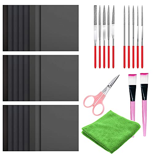 N|A Woohome 38 Pz Stampo Silicone Strumento, Kit Di Lucidatura In Resina, Carte Abrasive, Panno Per Lucidare, Forbici, Spazzole Per Forniture Per Gioi