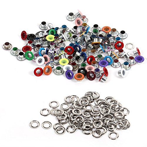 Gloglow 4 Colori 100Sets 4 Mm Rotonda Occhielli In Metallo Foro Per Scrapbooking Del Mestiere Indumento Di Mixed Color