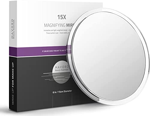 Mavoro Magnifying Mirror With Suction Cups (15X)