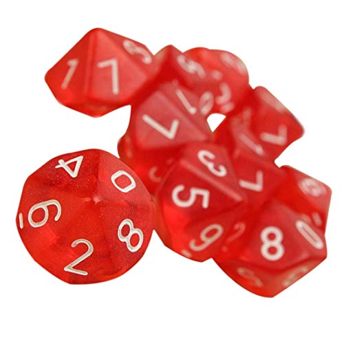 Febbya Polyhedral Dice Set, 10 Pack For Dnd, Mtg, Rpg, Dungeons And Dragons Dice Game, Table Games, Acrylic Dice