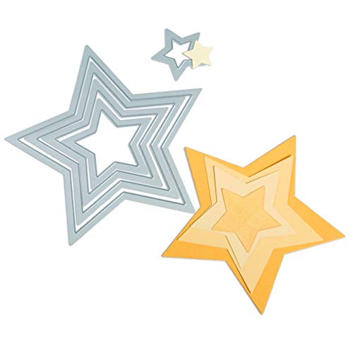Sizzix Framelits Fustelle Set Di 5 Pezzi, Stelle, ‎Bianco, 25.4 X 15.88 X 0.64 Cm