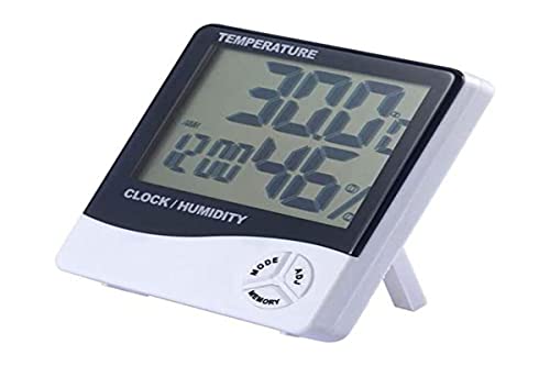 Leofla Orologio Con Data E Display Lcd 12/24 Ore Allarme Termometro Igrometro