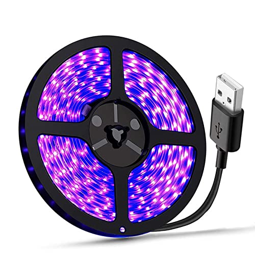 Striscia Uv Led Usb Dc5V 390Nm-400Nm 6.56Ft/2M Smd 3528 120Leds Ip65 Impermeabile Super Luminoso Led Striscia Luci, Per Ballo Fluorescente Partito Pit