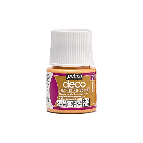 Pebeo Deco, Pittura Dai Colori Accesi, Colore Arancione, 45 Ml