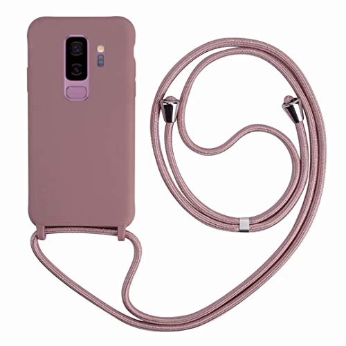 2Ndspring Cover Con Collana Compatibile Con Samsung Galaxy S9 Plus,Case Con Laccio Per Il Collo Custodia Con Cordino,Soft Silicone Rose Gold