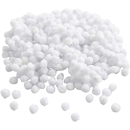 100 Pom Pom 10 Mm Ponpon Bianchi Scrapbooking Decorazioni Applicazioni Bomboniere