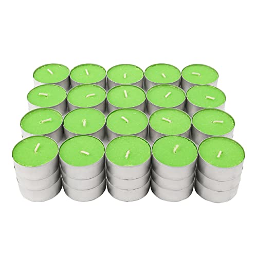 Lumini Profumate, 60 Unità Tealight Candele Colore Verde Lumini Aromatiche - Profumo Di Sorbetto All'Anguria