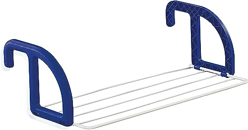 Leifheit 83046 Stendibiancheria Da Balcone Classic 25, Metallo, Blu/Bianco, 2.5 M
