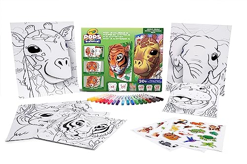 Crayola Pops - Super Set Attività 3D, Per Colorare E Creare Disegni In 3D, Attività Creativa E Regalo Per Bambini, Soggetto Giungla, Da 6 Anni, 04-259