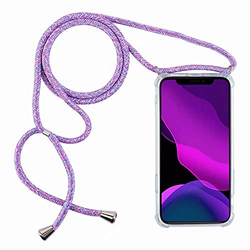 2Ndspring Cover Con Collana Compatibile Con Huawei P Smart Z/Y9 Prime 2019 /Honor 9X,Case Con Laccio Per Il Collo Custodia Con Cordino,Arcobaleno Blu