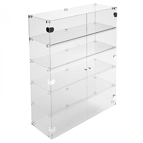 Designplex Ampia Vetrina Espositiva In Plexiglass Trasparente A 5 Ripiani - Misure: 80 X 30 X H100 Cm