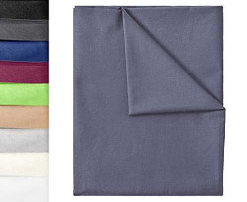 Green Mark Textilien Lenzuola Classiche In Tessuto, Telo Da Casa In 100% Cotone, Senza Elastico, Da 150 X 250 Cm, In Diverse Misure E Colori, Grigio A