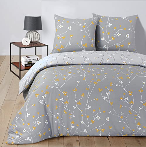 Vision - Parure Copripiumino Reversibile – Freya – Copripiumino 240 X 220 Cm Con 2 Federe Assortite 65 X 65 Cm – 100% Cotone