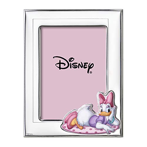 Valenti & Co. D309-3Lra, Disney Baby - Paperina Daisy Duck - Cornice Porta Foto In Argento Con Dettagli Dipinti A Colori Da Tavolo O Comodino Per La C