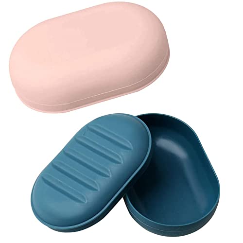 Kelio Portasapone Con Coperchio, Portasapone 2 Pezzi, Contenitore Portasapone Da Viaggio, Portasapone Doccia Portatile Perfetto Per Bagno, Viaggi, Cam