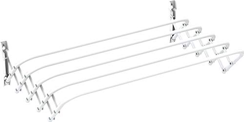 Gimi Brio Super 120 Stendibiancheria Da Parete, Stendino A Fisarmonica, Estraibile, Spazio Di Stenditura 6 M, Acciaio, 120 X 43 X 23 Cm
