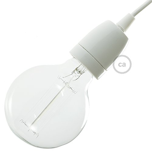 Creative Cables - Kit Portalampada E27 In Porcellana - Bianco