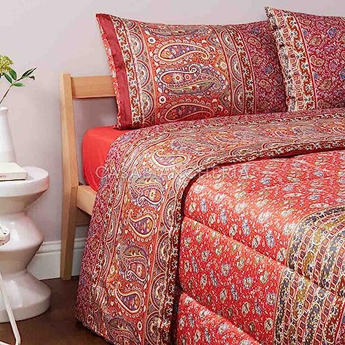 Bassetti Completo Lenzuola Matrimoniale Granfoulard Imperia In Raso Di Cotone-Rosso