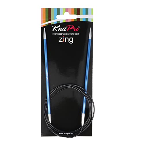 Knitpro Zing: Ferri Da Maglia Circolari Fissi: 120 Cm X 4,00 Mm, Alluminio, Blu