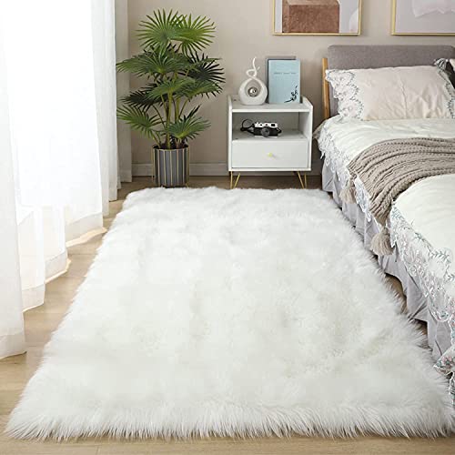 Yihaic Faux Tappetto Di Pelle Di Pecora Tappeto, Pecora Agnello Imitazione Pelliccia Sintetica Decorativa, Adatto Per Tappeto Per Soggiorno, Tappetino