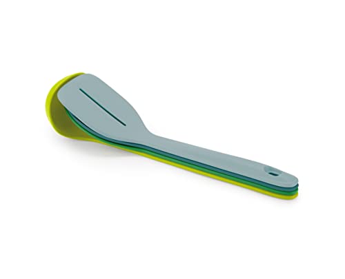 Joseph Joseph Duo Utensili Cucina, Set Accessori 4 Pezzi, Mestoli, Cucchiai E Spatola, Resistenti Al Calore, Multicolore